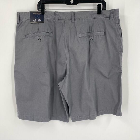 Club Room Men’s Gray Flat Front 9.5” Chino Shorts size 40 - Picture 3 of 3